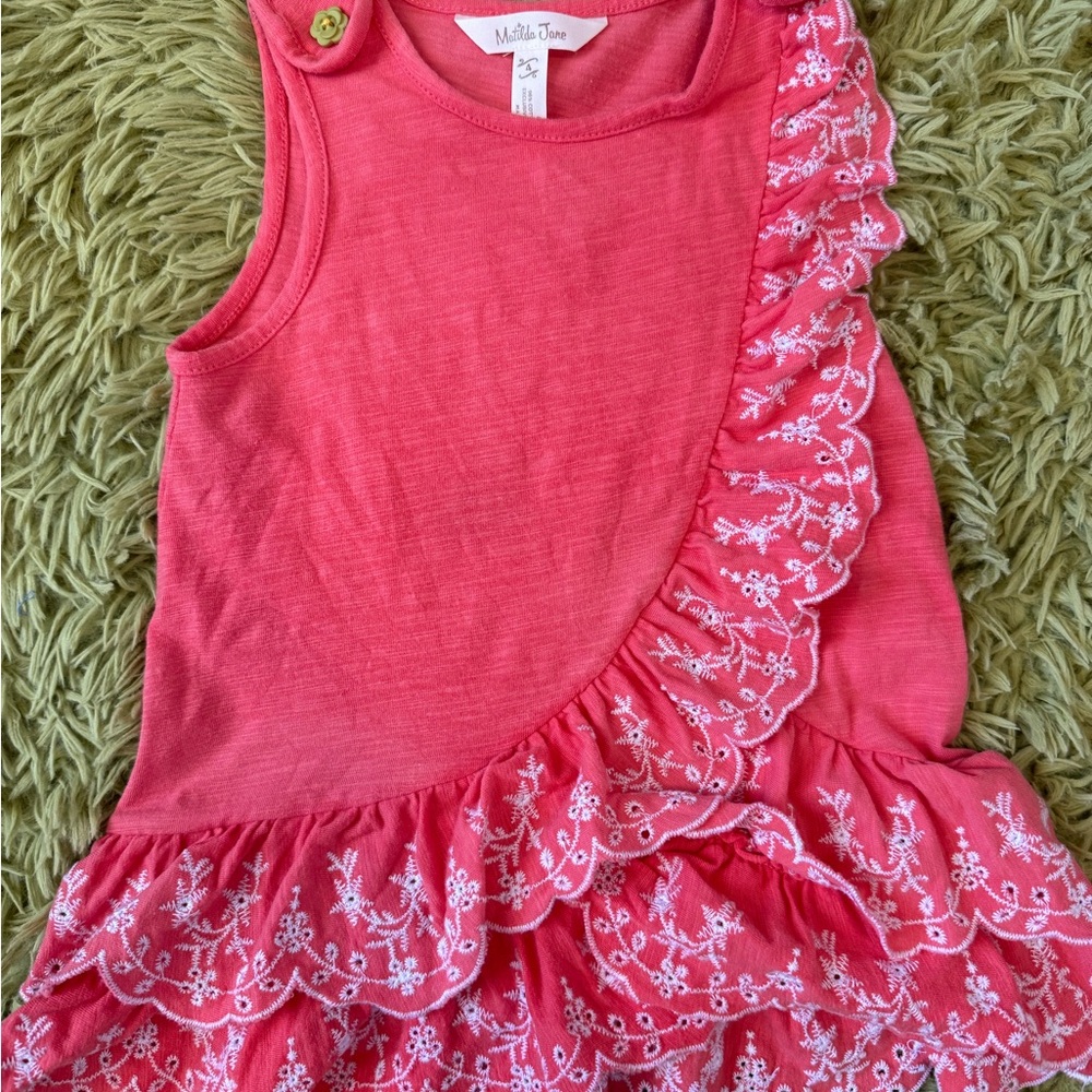 Matilda Jane Pink Ruffle Tank Top